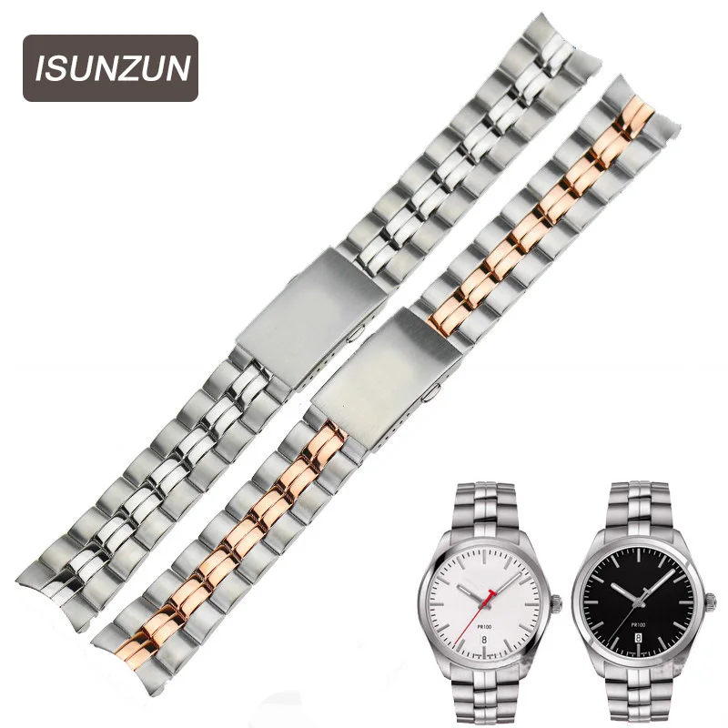 Ремешок для часов ISUNZUN из нержавеющей стали Tissot 1853 PR100 T101.410 T101.417 20 мм ширина