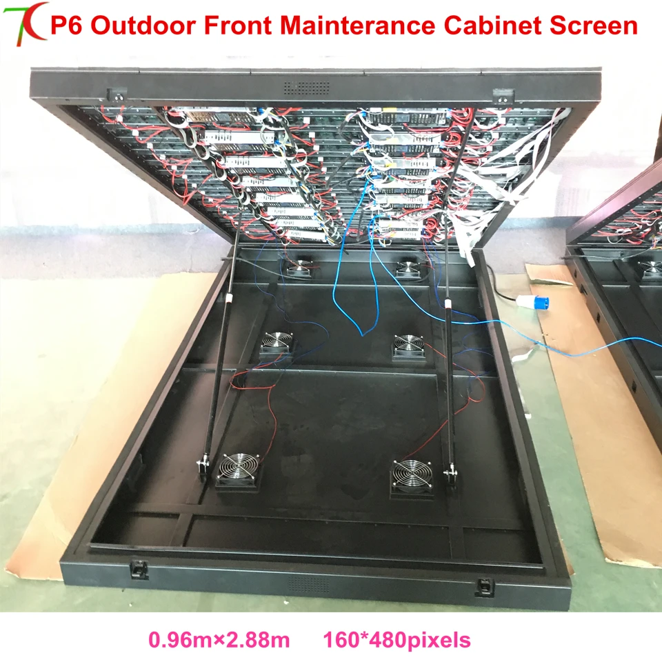 

China factory sales front mainterance customizable P6 outdoor waterproof metal equipment cabinet display advertisement screen