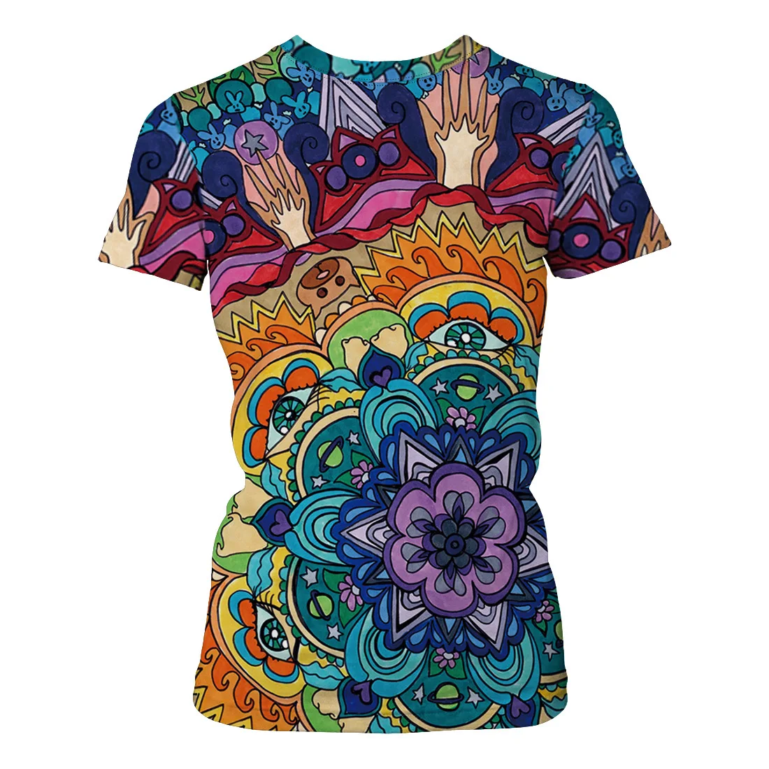 RUNNING CHICK Fashion Flower Series Digital Printed Quick Dry T-shirts