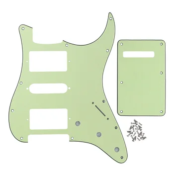 

Set of 3Ply PVC HSH Electric Guitar Pickguard Strat & Back Plate & Screws for FD ST Guitar ,Mint Green