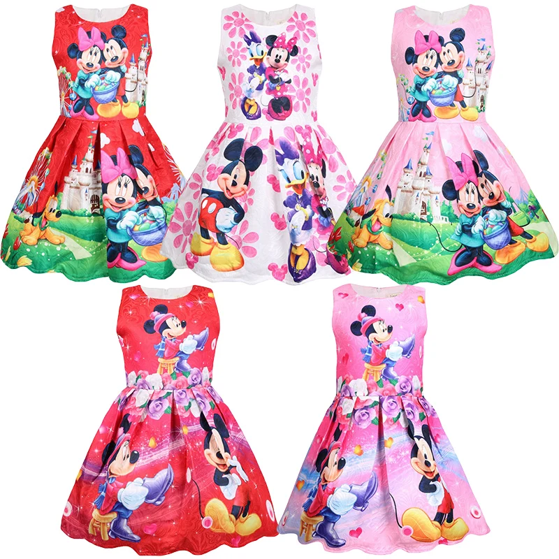 

Summer new Minnie Mickey and Donald Duck dress girl birthday gift costume princess dress children's clothing girls casual wear