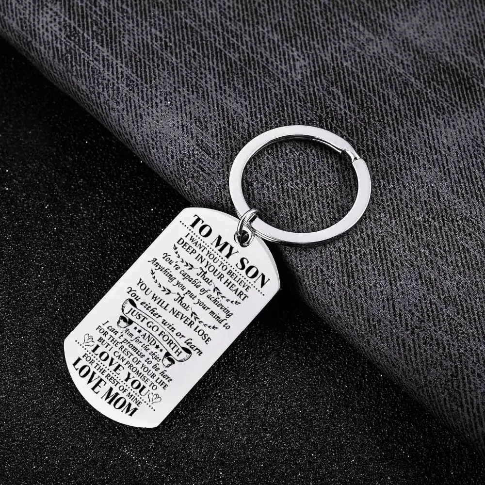 12 шт./лот Dog Tag нержавеющая сталь мама надпись love son брелок я хочу чтобы вы поверили