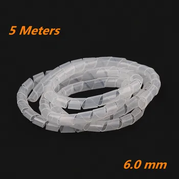 

Dropship 5/10M 6mm Spiral Wrap Sleeving Band Tube Cable Protector Line Wire Management Wrap for Computer Hide Cable Winding tube