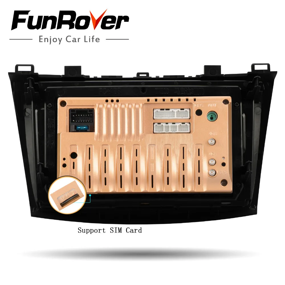 Perfect Funrover android 9.0 2 din car dvd multimedia player For Mazda 3 Axela 2009-2012 radio gps navigation stereo system DSP 64GB RDS 5