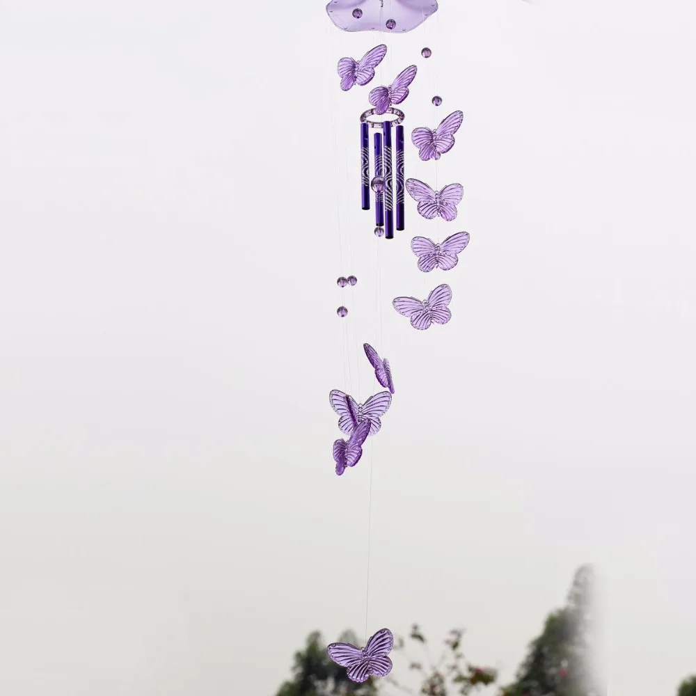 Хрустальная Бабочка Колокольчик колокольчик висящий сон орнамент Двор Сад комната фэн шуй украшение Colgante Campanul