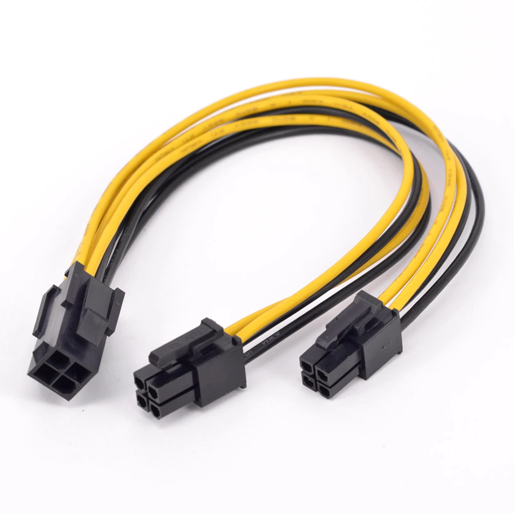 4Pin CPU Power Supply Extension Cord Cable 18 AWG Y Splitter ATX 12V P4 Power Port Female 1 to 2 Female Connector Cable 20cm