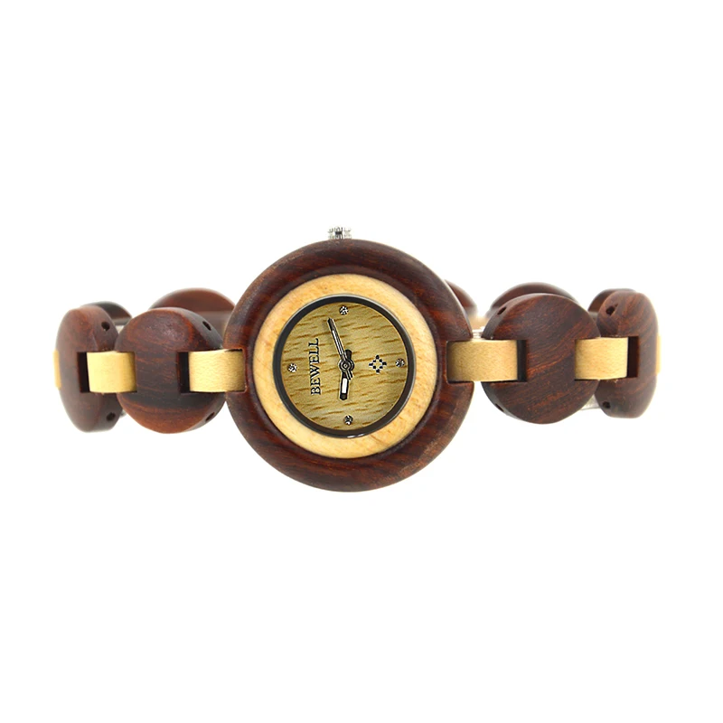 BEWELL 010A небольшой браслет Деревянные часы для женщин люксовый бренд аналоговые часы уникальные женские кварцевые японские часы