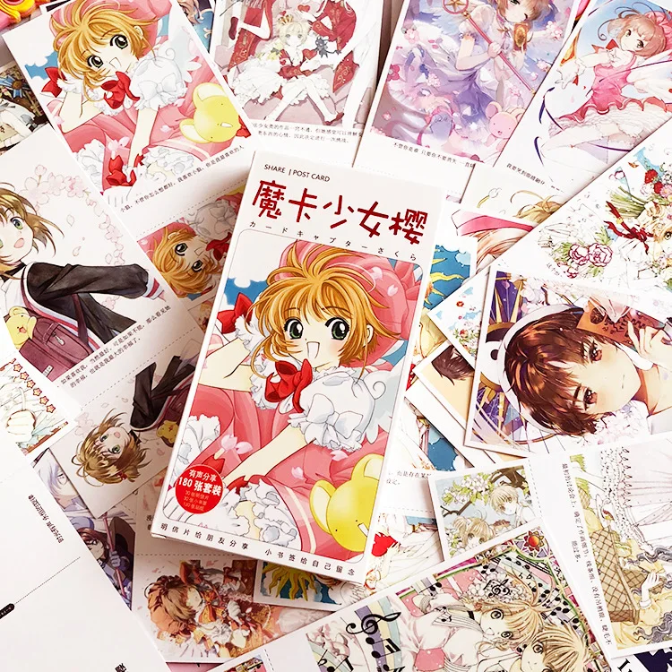 180 шт./компл. аниме Cardcaptor Sakura бумажная открытка/поздравительная открытка/рождественские и новогодние подарки