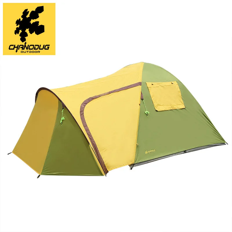 

CHANODUG 3-4 Person Double Layer One Hall One Bedroom Rainproof Camping Tent Beach Tent Carpas De Camping Namiot