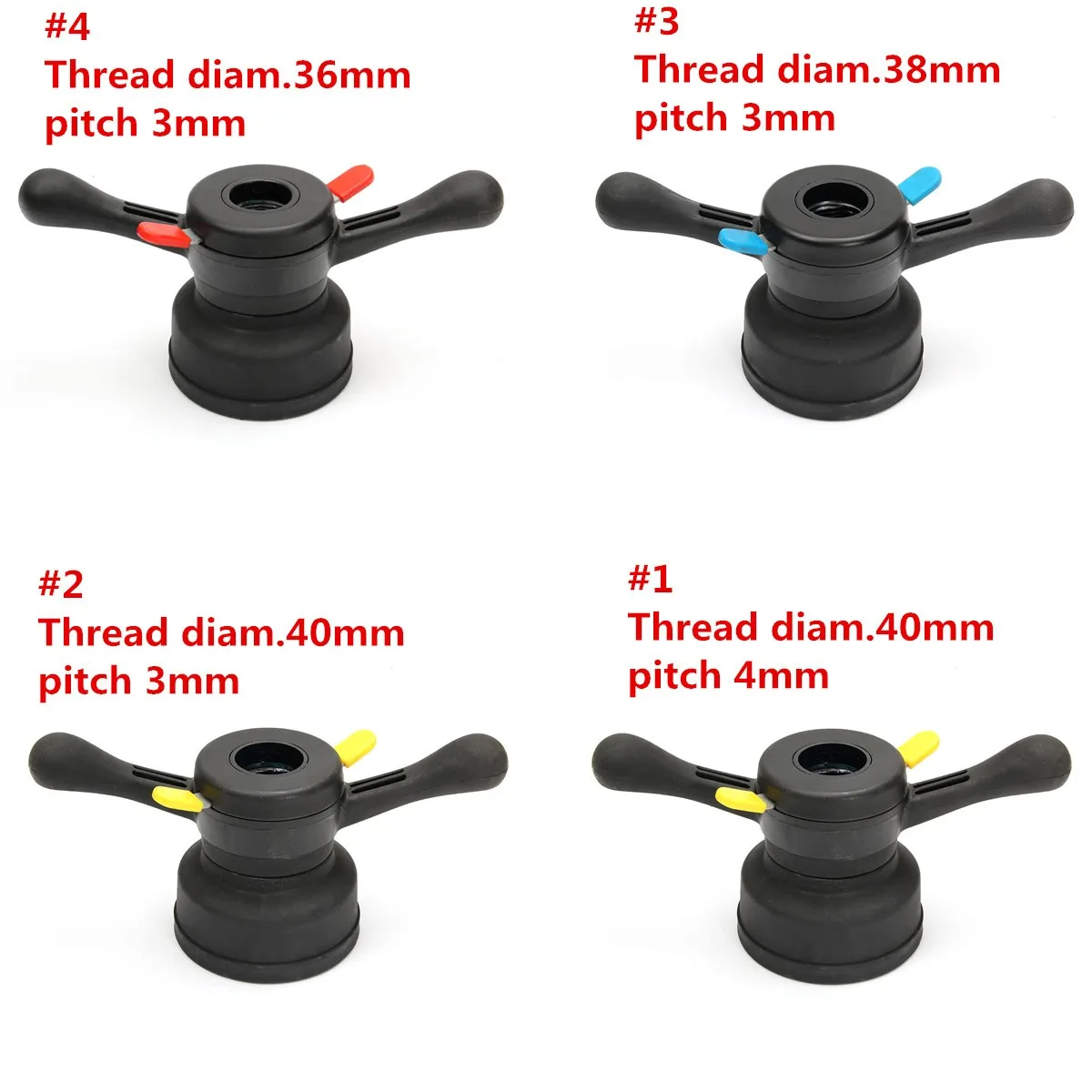 Wheel Balancer Tire Change Tool Quick Release Wing Nut /& Pressure Cup Hub Shaft Nut 40mm// 38mm// 36mm Wheel Balancer Thread Diameter 40mm, Pitch 4mm