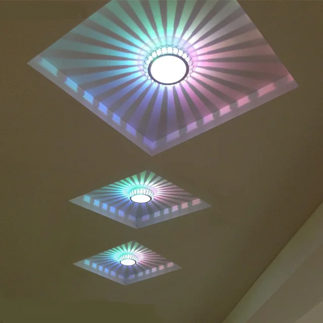 Multicolor LED ceiling lamps entrance hallway corridor living room TV