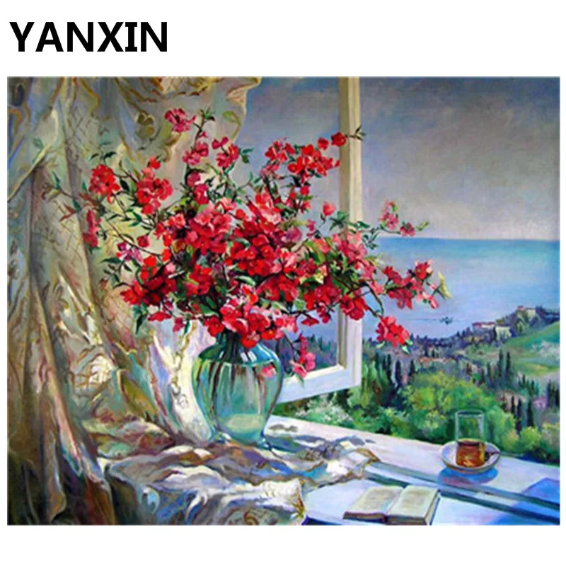 

YANXIN DIY Frame Painting By Numbers Oil Paint Wall Art Pictures Decor For Home Decoration
