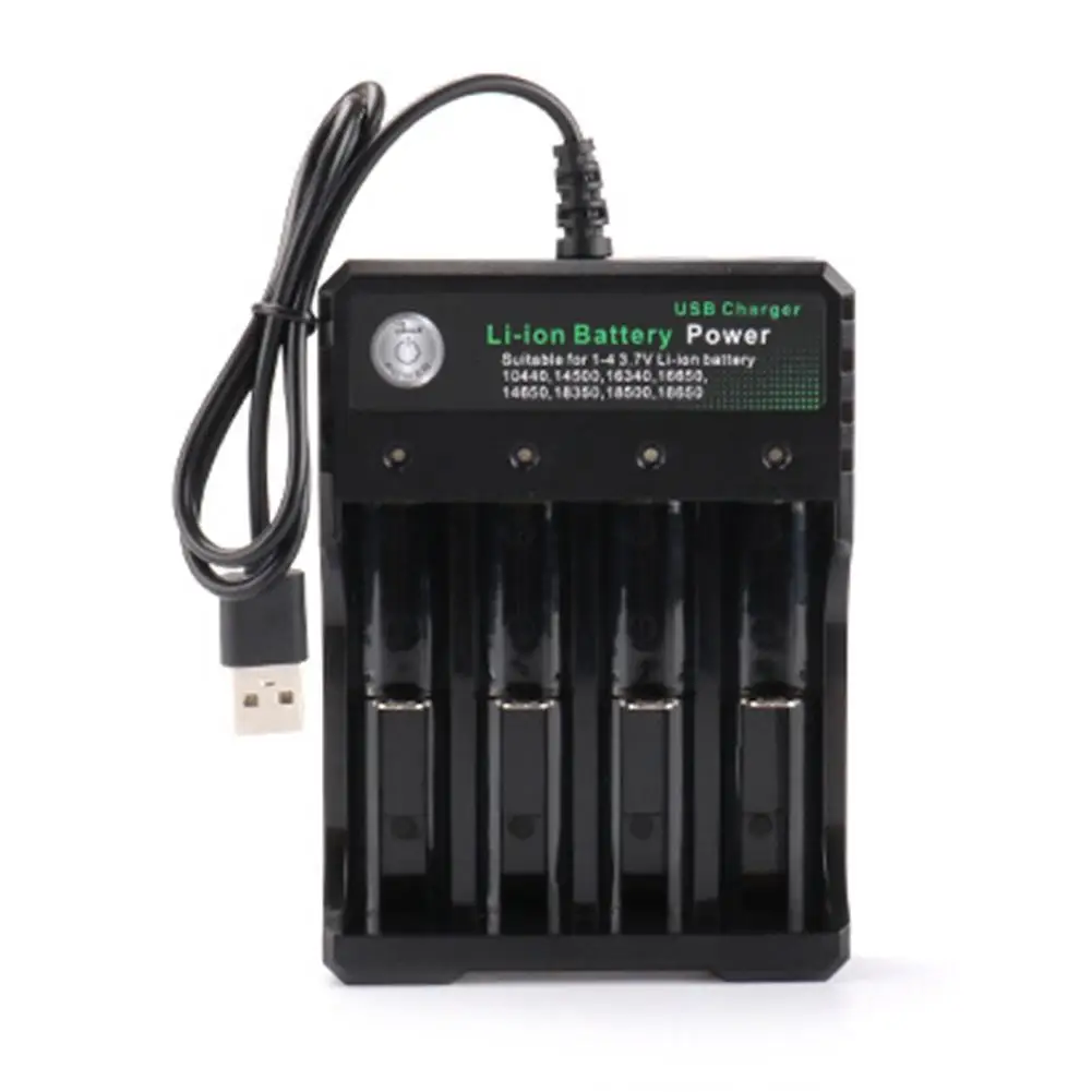 

4-slot Rechargeable 18650 Battery Charger Li-ion Battery Charging Player Amplifier USB Charging Dock Station