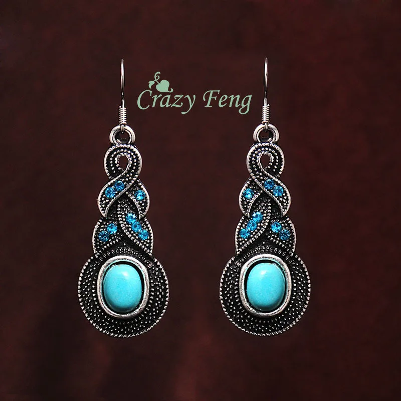 Aliexpress Free Shipping Valentine S Day Gift Vintage Aliexpress Free Shipping Valentine S Day Gift Vintage Twist Women Jewelry Tibetan Silver Drop Earrings Blue Seed Beads Dangle Earring From