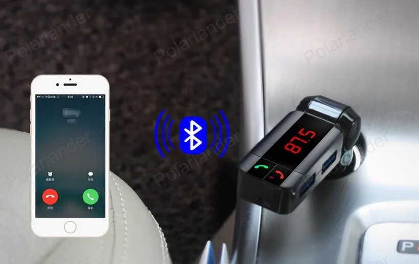 Bluetooth Handsfree CarKit Bluetooth fm-передатчик MP3-плеер автомобильный комплект зарядное устройство для смартфона