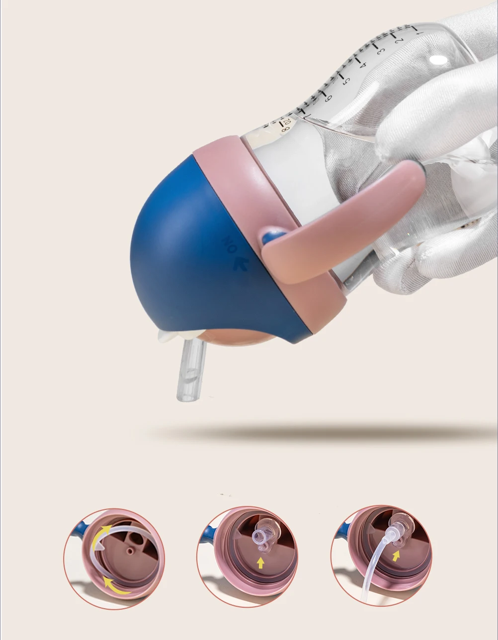 Sunveno детская вода для бутылки кружки-непроливайки мягкий носик чашки гравитационный шар v-тип соломы анти-удушение дизайн для ребенка 6-24 м