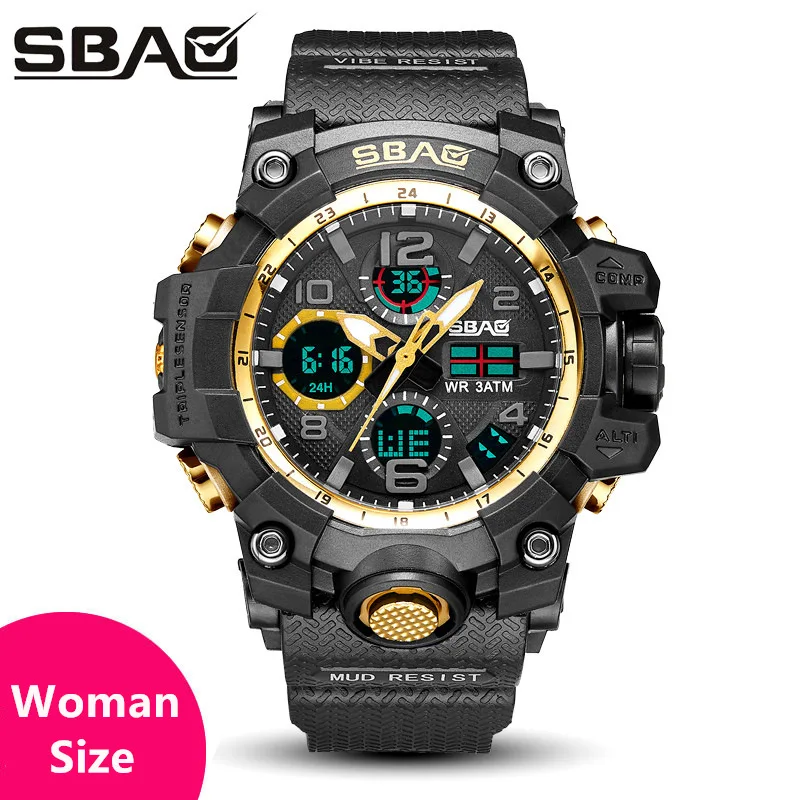 Одна штука парный комплект наручных часов цифровые мужские женские спортивные часы для плавания кварцевые часы с двумя дисплеями Брендовые Часы для мужчин и женщин G стиль - Цвет: woman size gold