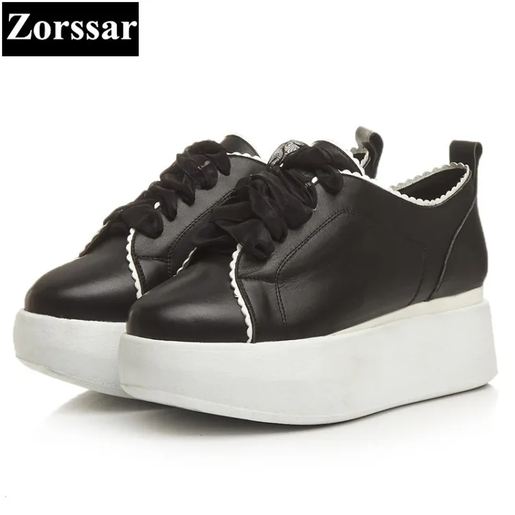 

{Zorssar} 2017 New high quality Fashion Womens loafers Shoes Casual Flat Shoes Lace-up Ladies leisure women flats platform shoes