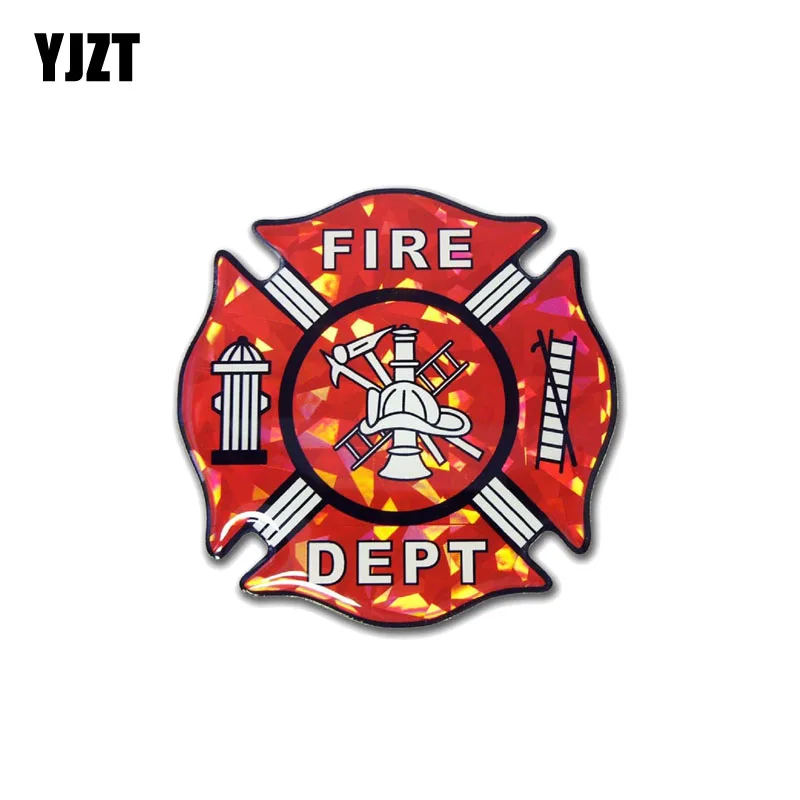 

YJZT 11CM*11CM Firefighter Dept Car Sticker PVC Reflective Decal 12-0664