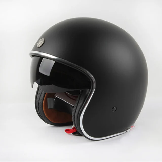 2016 Retro Style Orange 3/4 Motorcycle Helmets With Inner Smoke Len