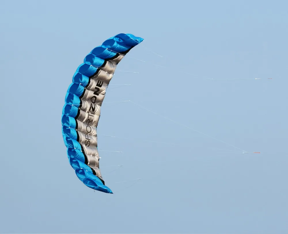 Free-Shipping-High-Quality-25m-Blue-Dual-Line-Parafoil-Kite-WithFlying-Tools-Power-Braid-Sailing-Kitesurf-Rainbow-Sports-Beach-4