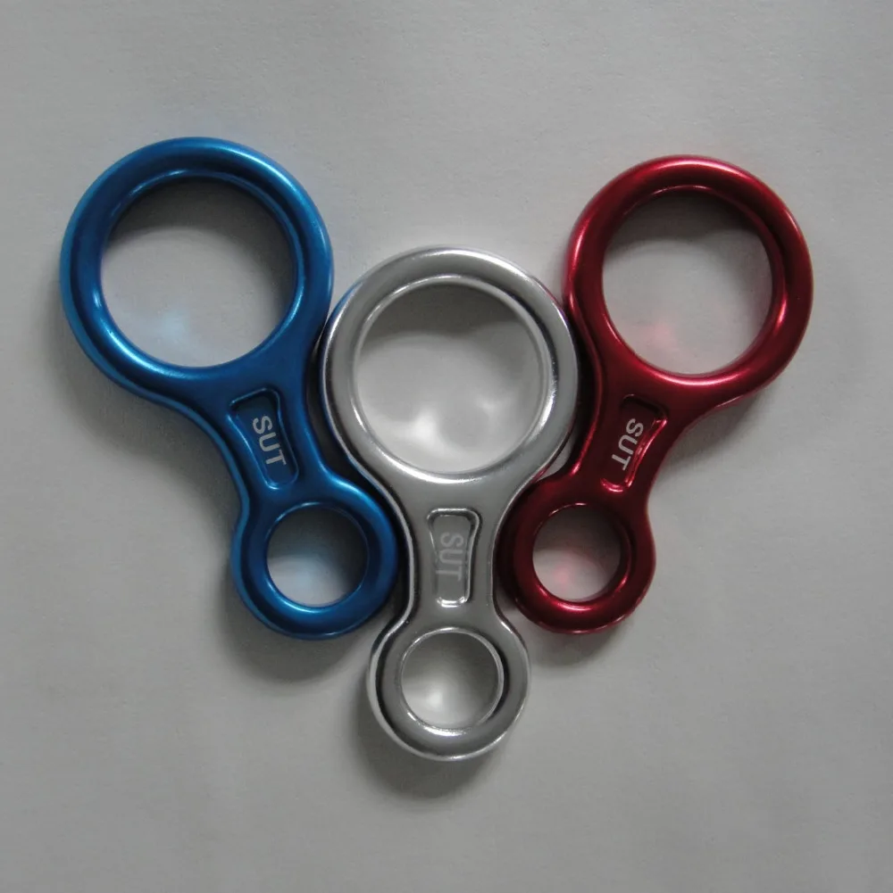 

35KN Rock Climbing Descender Figure 8 Belay Protection Mountaineer Outdoor Sport Rescue Ropes Descendeurs Aluminum Rappel Device
