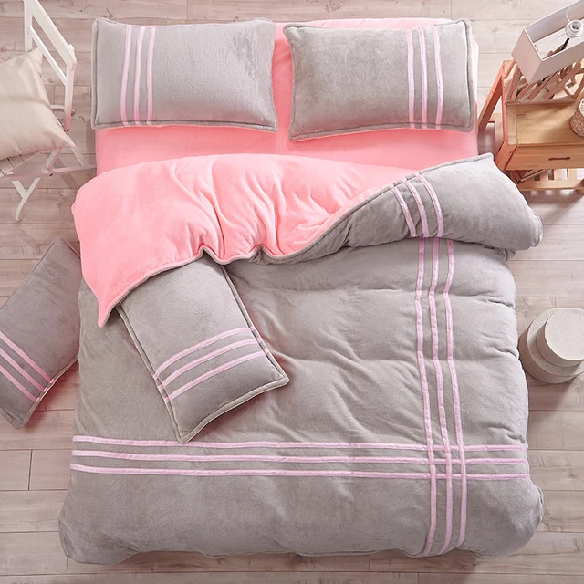 Us 69 62 Flannel Four Sets Winter C Velvet Warm Thickening With Plush Quilt Suede Bedding In From Home