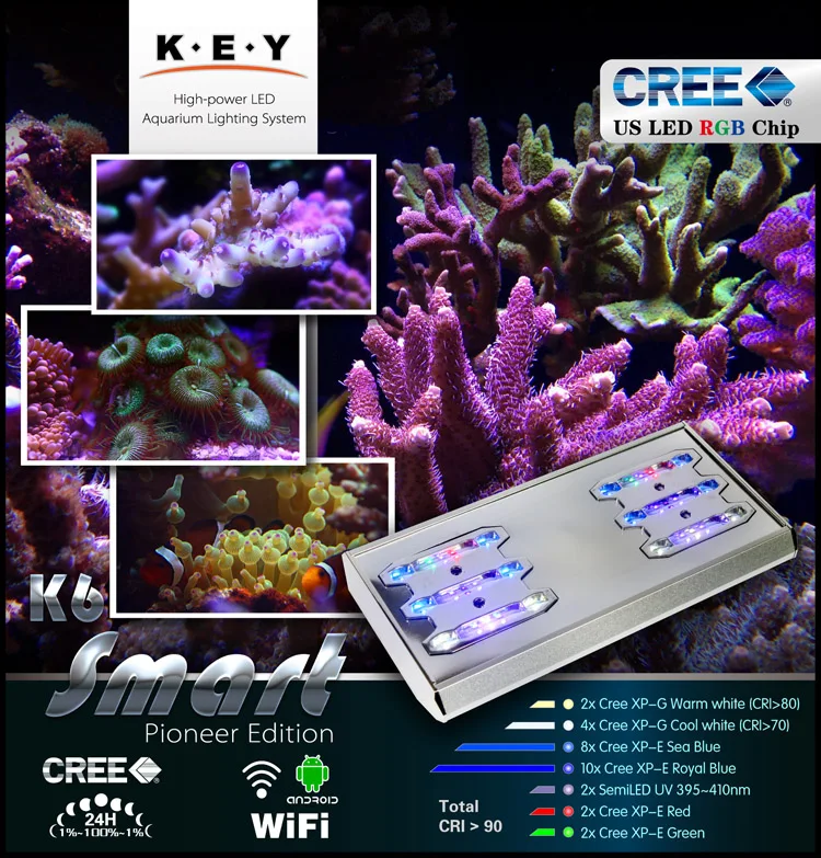 

KEY 6-Smart-PE full spectrum sea coral LED lamp Control by mobile phone