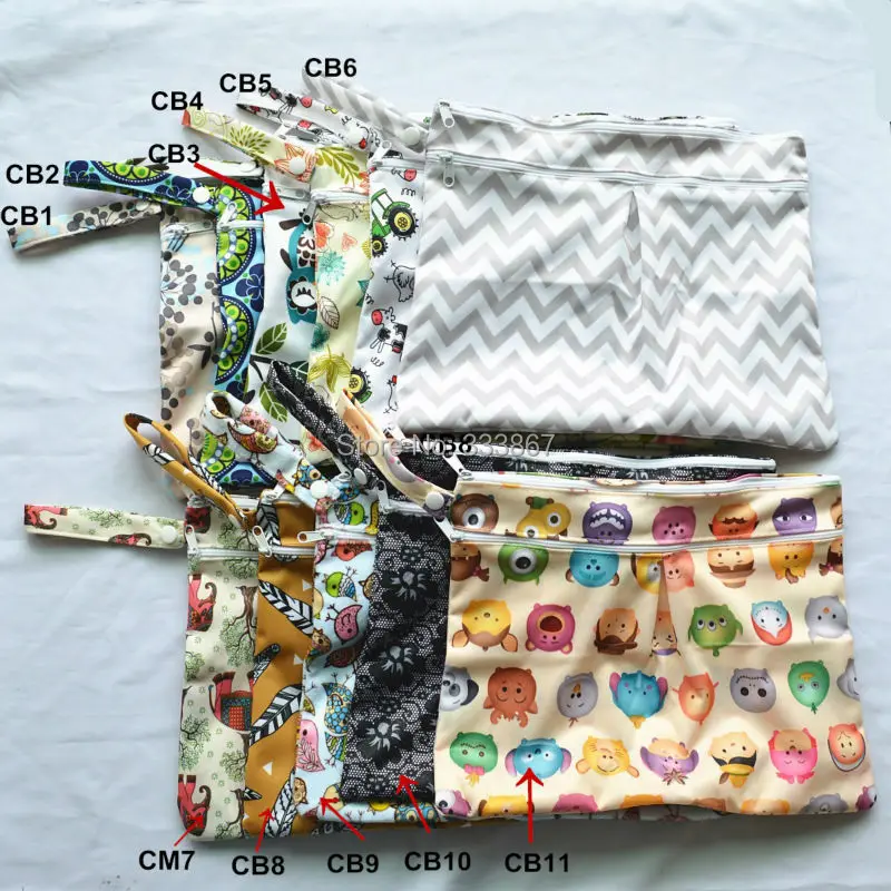 

[Sigzagor]Wet Dry Travel Bag Clutch,For Wipe,Creams, Mama Cloth Menstrual Pads, Breast Pads Toiletries Baby Cloth Diaper Nappy