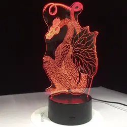 3D светодиодный Декор Свет Оптические иллюзии ночь свет лампы с Дракон Форма для Игра престолов поклонников ни Батарея питания прямая