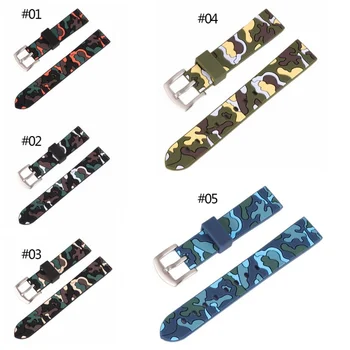 

18/20/22/24mm Silicone rubber watch band classic camouflage strap watch band For Men and Women