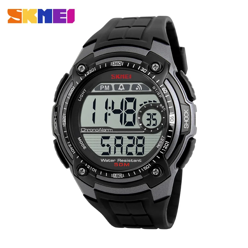 

Skmei Chronograph Digital Sport Watch Men Multifunction Big Dial Led Watches 50m Waterproof Chrono Wristwatch Student 1203