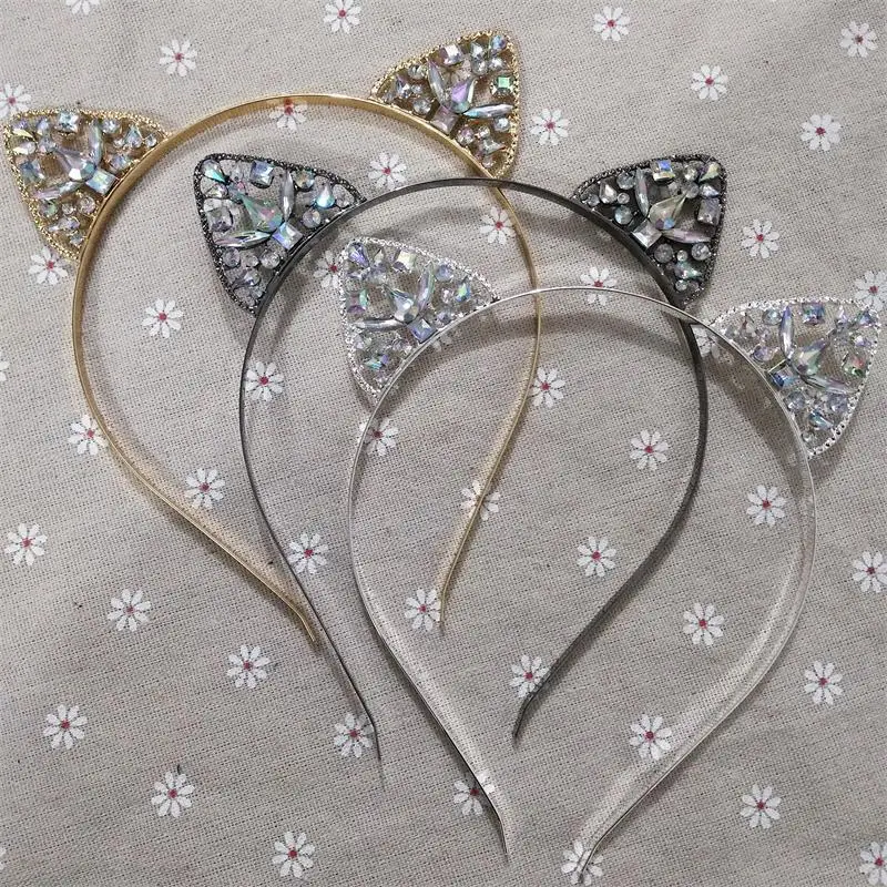 

Fashion Crystal Festival Hair Band for Girls Hollow Out Zircon Ear Pearl Crystal Hairband Kids Headband Hair Accessories