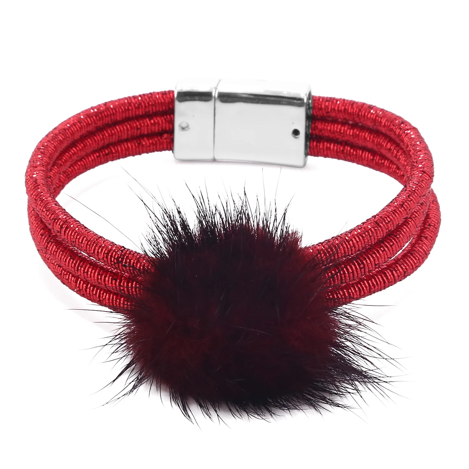 

Eran Fashions Rope Fur Magnet Bracelet for Women Charm Bracelet Gifts for Girl