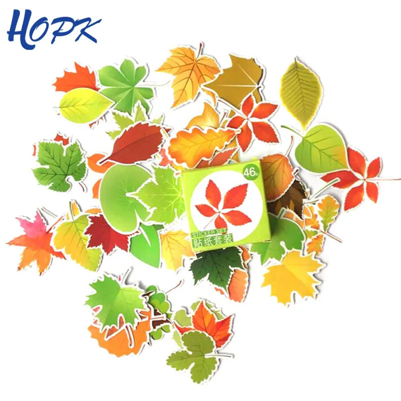 

46 Pcs/Set Cute Autumn Maple Leaf Diary Stickers Planner Scrapbooking Decoration Diy Diary Album Stick Label Journal Sticker