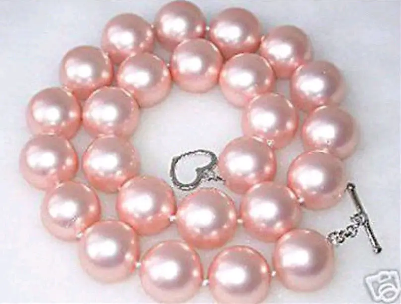 

Beautiful Real 12mm pink South shell pearl Necklace