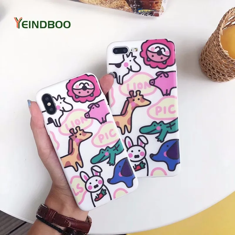 

Cartoon Color Animal Phone Case For iPhone 6 Case All Inclusive TPU Soft Shell Drop Protection For iPhone 6 6s 7 8 Plus X XR XS