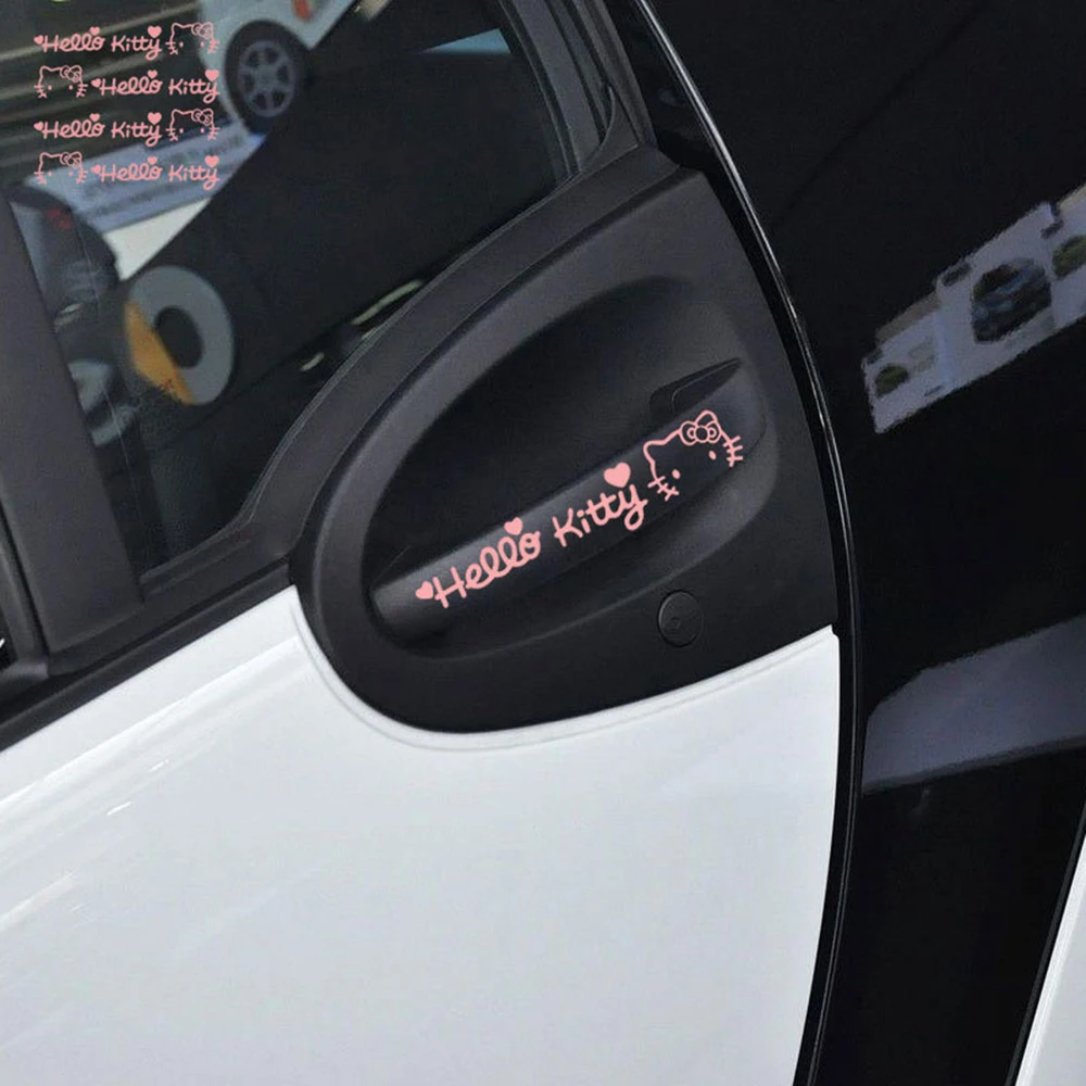 

Aliauto Cartoon Hello Kitty Car Door Handle Sticker And Decal For Ford Focus 2 3 Volkswagen Polo Golf Skoda Opel Peugeot Kia