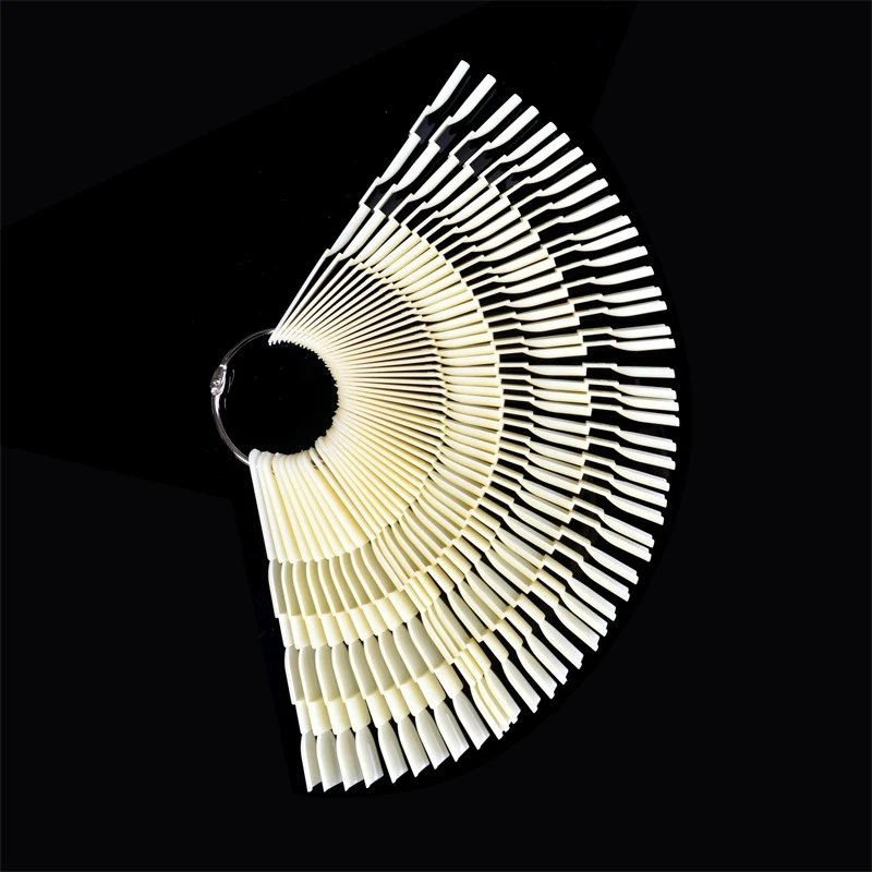 

150 Tips 3 Knots Nail Art Display Natural Chart Color Sample Practice Fan Nail Polish Display with Ring Nail Tools TDS06