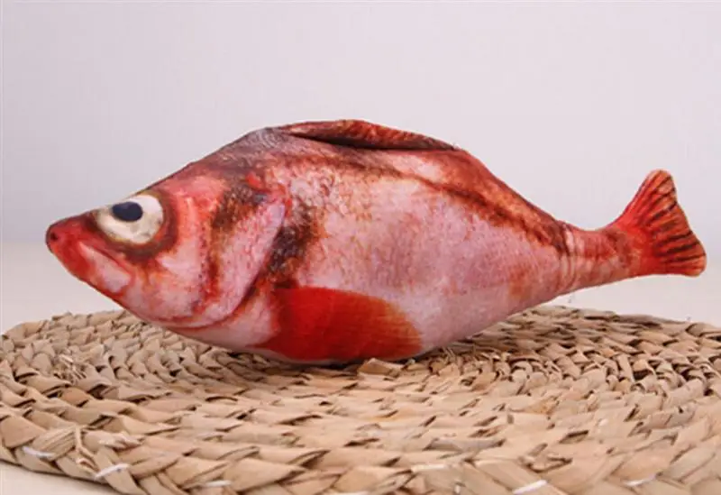 Pet Soft Plush Creative 3D Carp Fish Shape Cat Toy Gifts Catnip Fish Stuffed Pillow Doll Simulation Fish Playing Toy For Pet