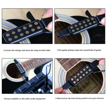 

12 Sound Hole Magnetic Pickup Transducer for Acoustic Guitar Musical Instruments Accessories