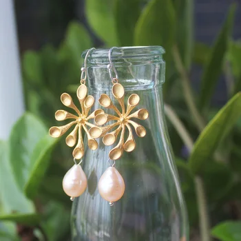 

925 sterling silver nail hypoallergenic earrings handmade natural pearls earrings