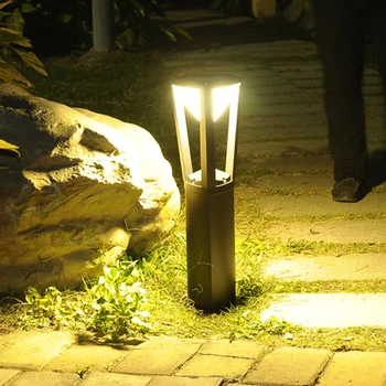 

Thrisdar Diamond Shape Aluminum Garden Pillar Lawn Lamp Outdoor Waterproof Landscape Pathway Villa Lawn Bollards Light