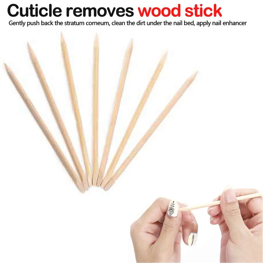 

50/ 30/10 PCS Cuticle Remove Tool Orange Wood Sticks for Cuticle Pusher forks for nails Manicures Tools 3 different sizes