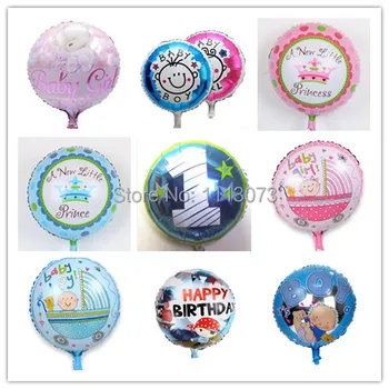 

10 Different Style Baby Girl Baby Boy Party Theme Balloons Aluminum Balloons Cartoon Ballon Decoration 1st Birthday globos Balls