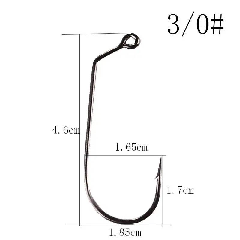 Dongzhur 50 шт. джиг большой серии рыболовный крючок один крючок 5 различных размеров рыболовный крючок морской окунь крючки для джига