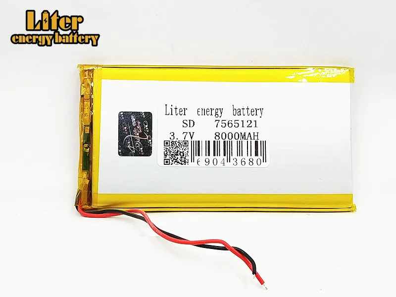 3 7 V 8000mAH 7566121 PLIB Полимерный литий ионный/литий ионный аккумулятор для GPS mp3 mp4 mp5 dvd