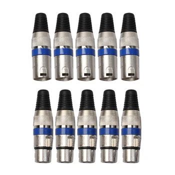 

5Pairs XLR 3 Pin Microphone Audio Cable Connectors Female MIC Female Jack Male Plug Mixer Peripheral Male/Female Connectors