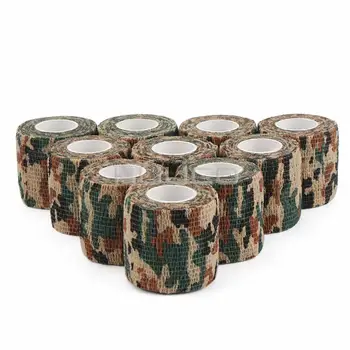 

10 PCS Military Camouflage Tape/Adhesive tape/Security protection waterproof self adhesive elastic bandage for Gun/Telescope etc