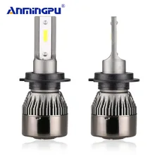 ANMINGPU 2x Mini Led H7 Headlight Bulbs 8000LM 6000K 12V H7 H1 H4 Led Bulb 9005/HB3 9006/HB4 H9 H11 Led Fog Light Car Light Kits